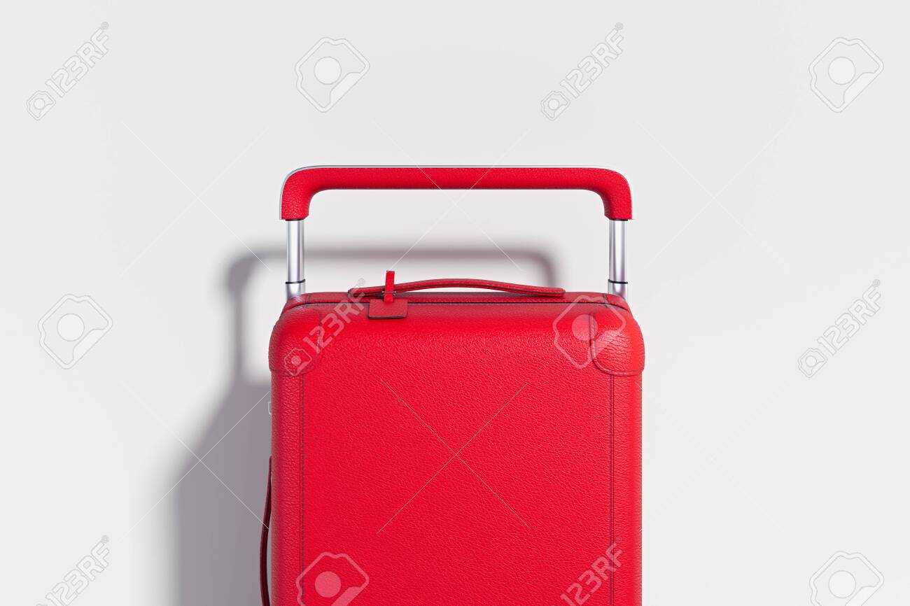 Modern Red Blank Suitcase On White Background, 3D Rendering. Throughout Blank Suitcase Template