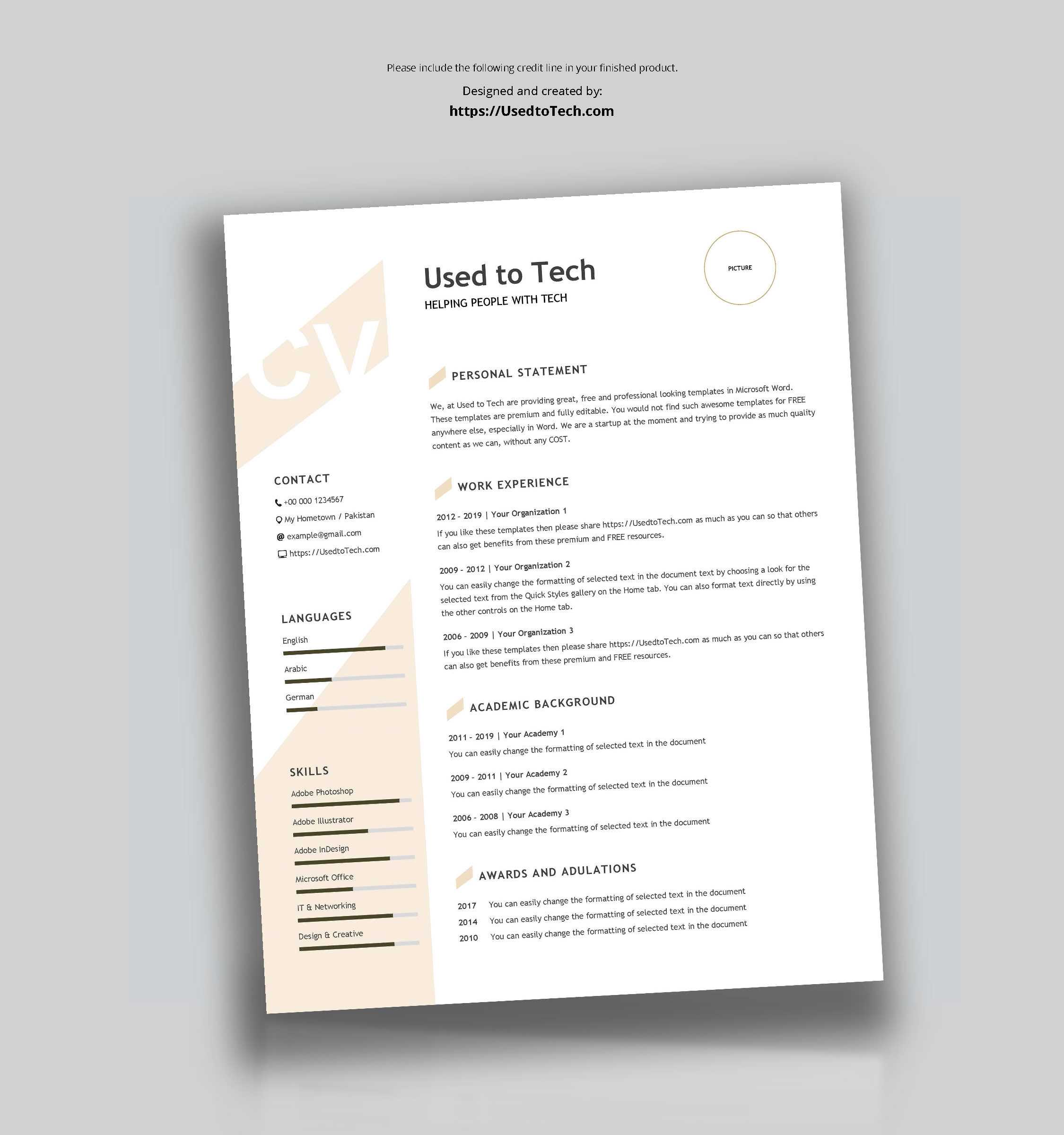 Modern Resume Template In Word Free – Used To Tech Inside Microsoft Word Resumes Templates
