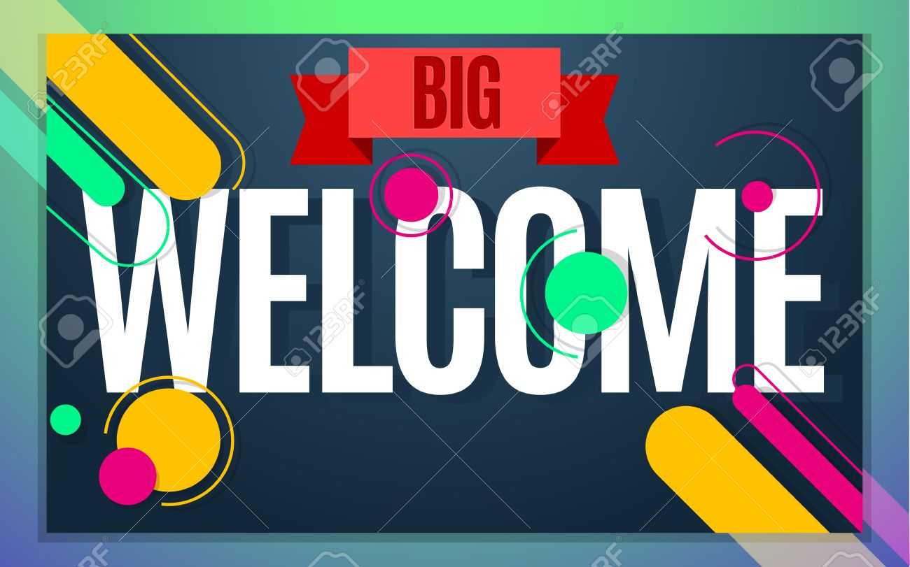 Modern Style Welcome Banner Color Design. Vector Illustration.. Intended For Welcome Banner Template