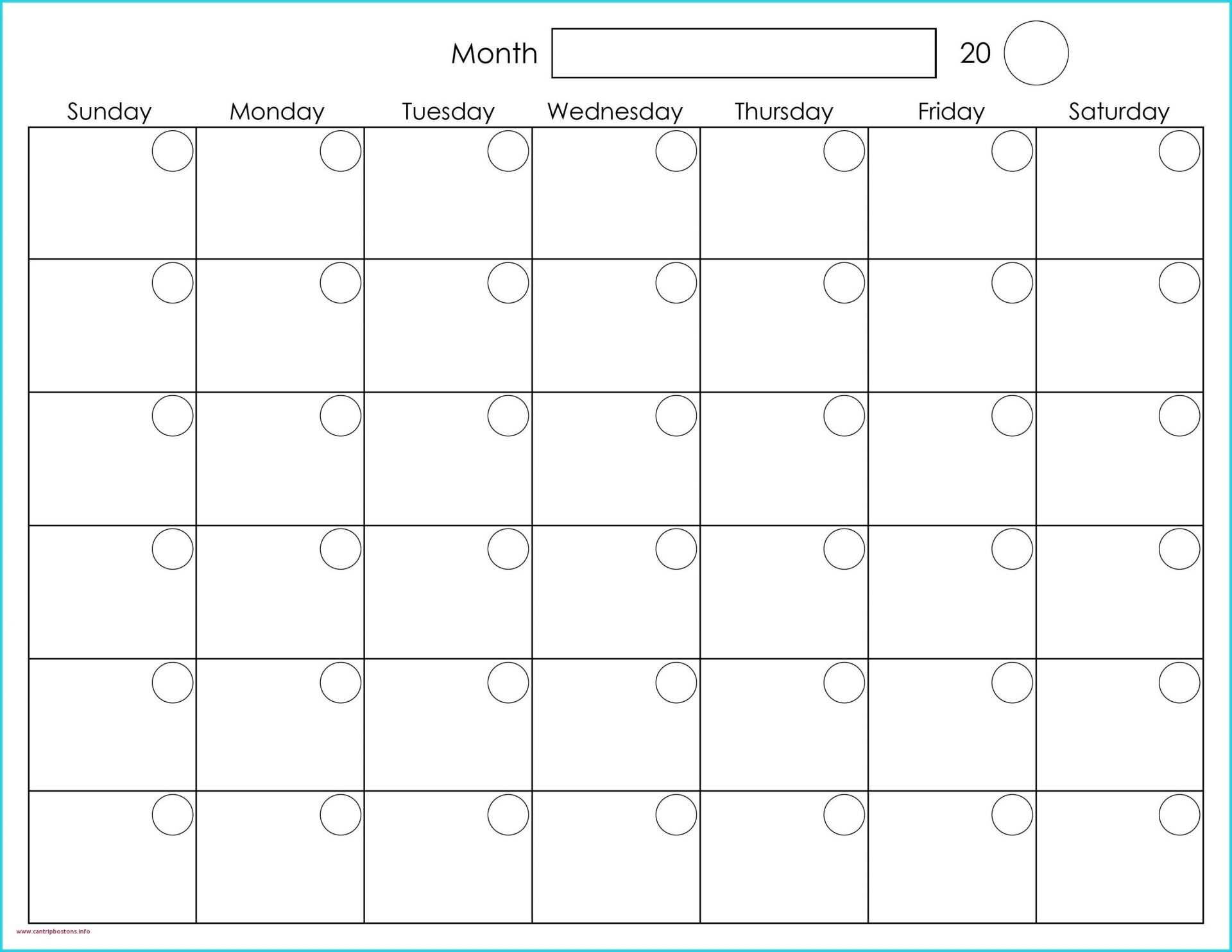 Month At A Glance Blank Calendar Printable | Monthly For Month At A Glance Blank Calendar Template