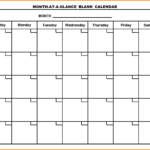 Month At A Glance Blank Calendar Printable | Monthly regarding Month At A Glance Blank Calendar Template
