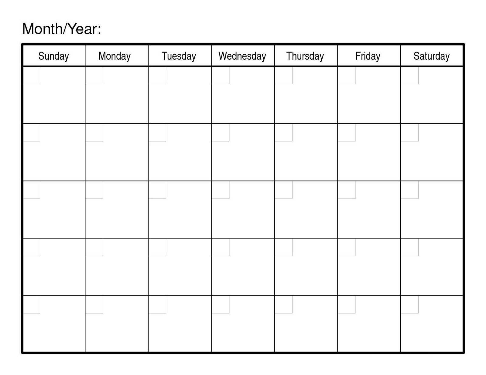 Month At A Glance Calendar Printable Blank Downloadable Within Month At A Glance Blank Calendar Template