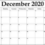 Month At A Glance Printable Calendar 2020 | Monthly In Month At A Glance Blank Calendar Template