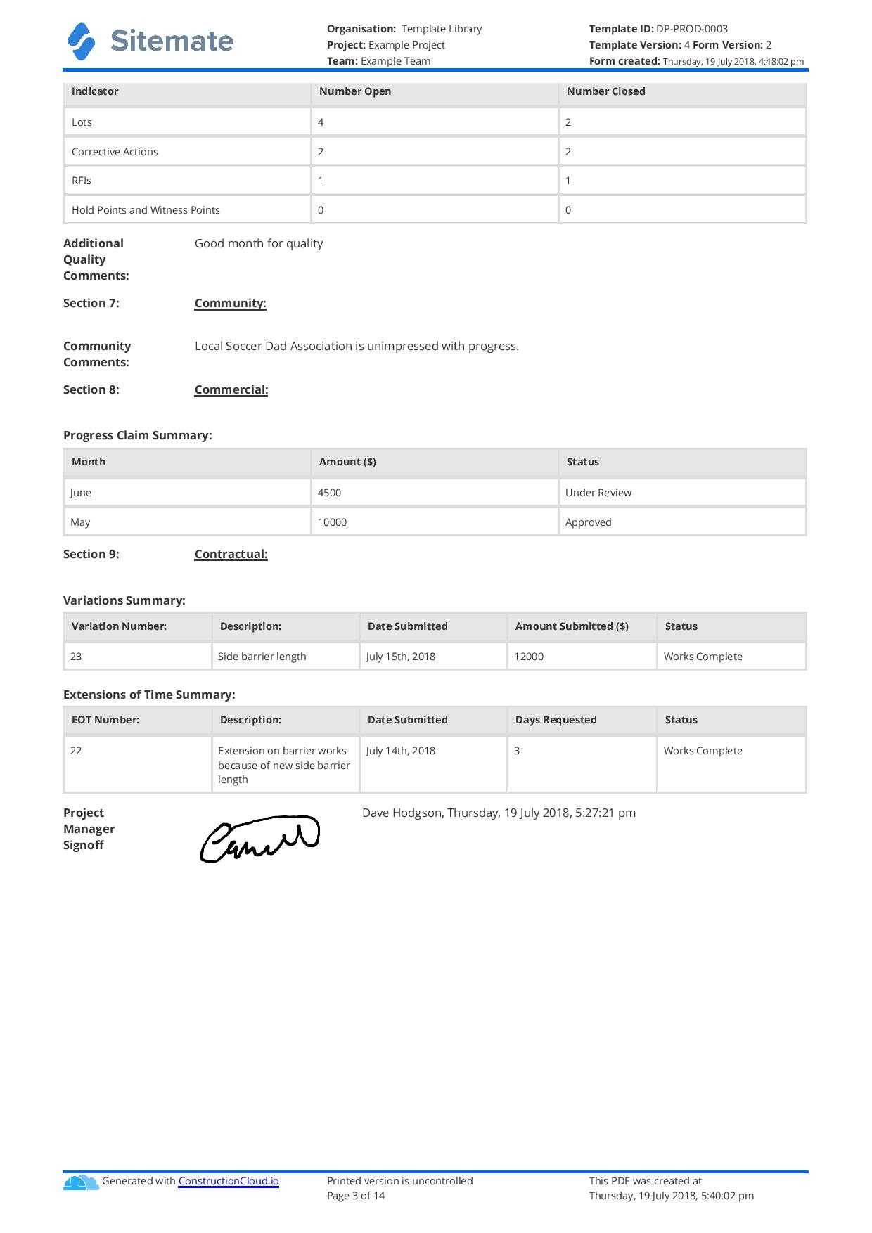 Monthly Construction Progress Report Template: Use This Throughout Monthly Health And Safety Report Template