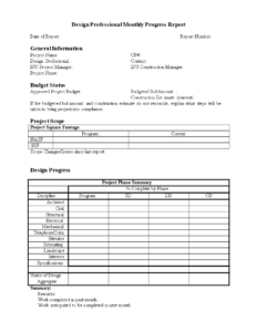 Monthly Progress Report In Word | Templates At inside Monthly Progress Report Template