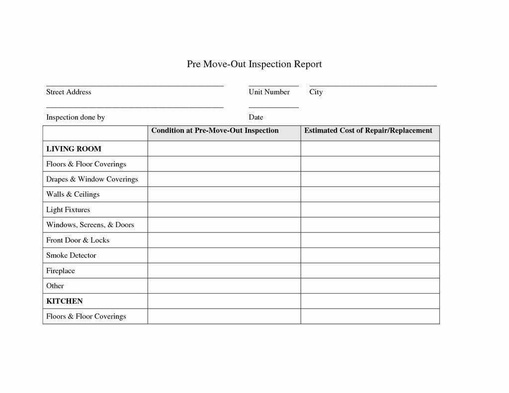 Move In Move Out Inspection Form New Property Management In Property Management Inspection Report Template