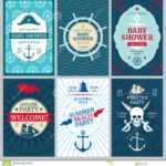 Nautical Baby Shower, Birthday, Beach Party Vector Inside Nautical Banner Template