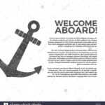 Nautical Banner Design. Sailor Vector Poster Template Regarding Nautical Banner Template