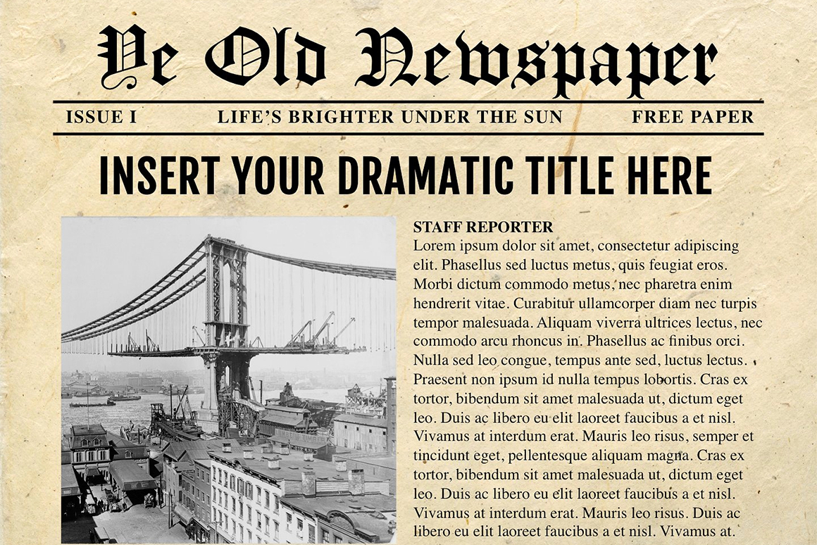 Newspaper Template For Powerpoint – Vsual Pertaining To Old Newspaper Template Word Free