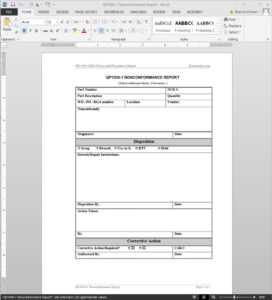 Nonconformance Report Iso Template | Qp1030-1 intended for Quality Non Conformance Report Template