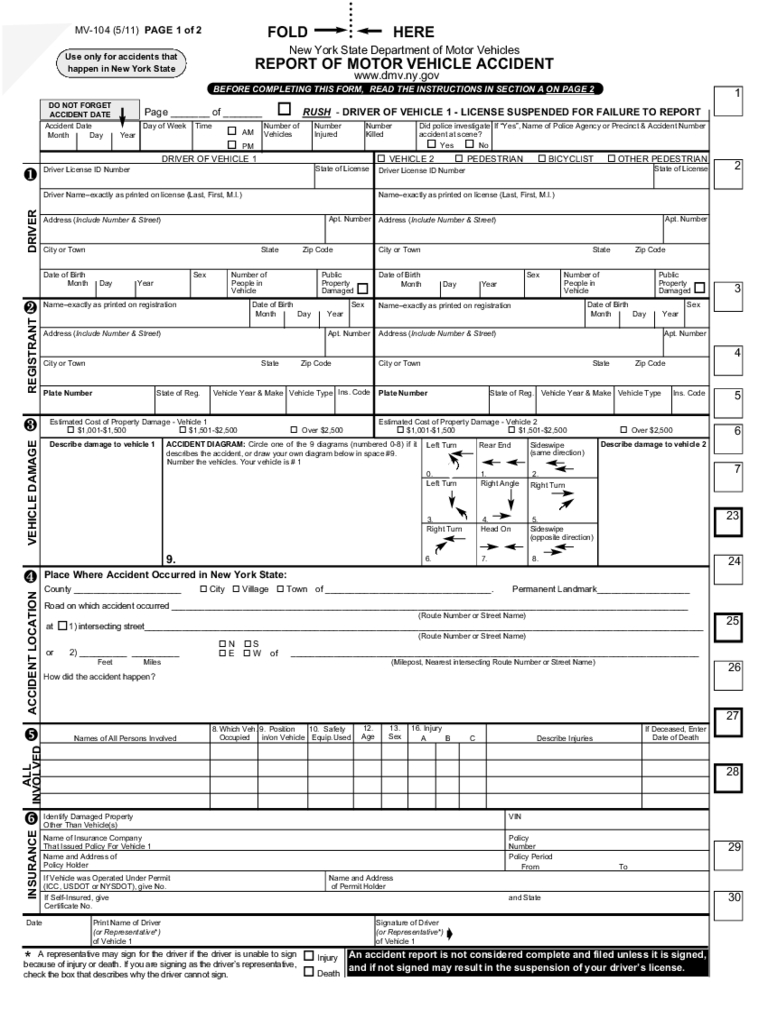 Ny Dmv Accident Reports – 7 Free Templates In Pdf, Word With Motor Vehicle Accident Report Form Template