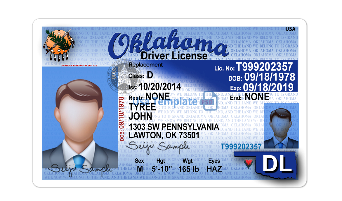Oklahoma Driver License Template Regarding Blank Drivers License Template