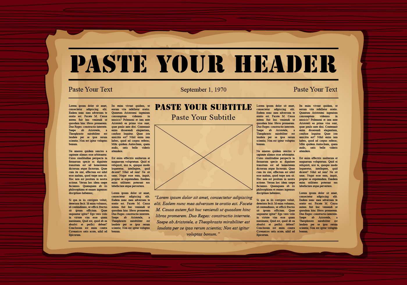 Old Newspaper – Download Free Vectors, Clipart Graphics Within Blank Old Newspaper Template