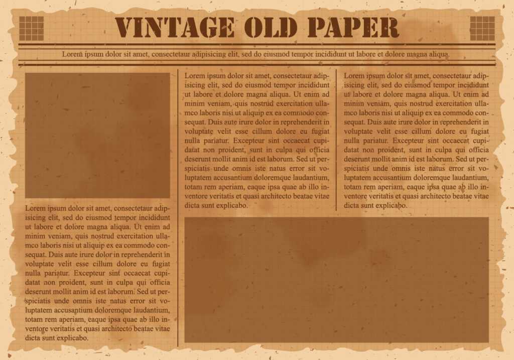 Old Blank Newspaper Template