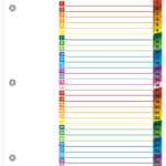 Onestep® Printable Table Of Contents Dividers, 1 31, Multicolor For Blank Table Of Contents Template Pdf
