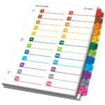 Onestep® Printable Table Of Contents Dividers, 24 Tab, Multicolor With Regard To Blank Table Of Contents Template