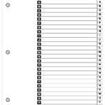 Onestep® Printable Table Of Contents Dividers, A Z, White For Blank Table Of Contents Template