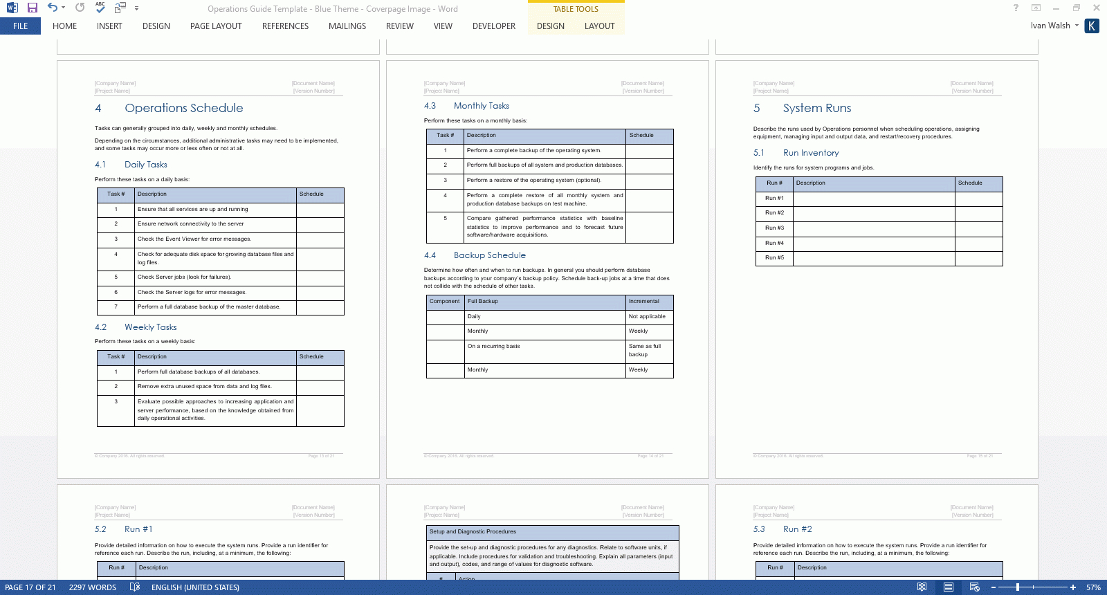 Operations Guide Template (Ms Word/excel) – Templates, Forms In Hours Of Operation Template Microsoft Word