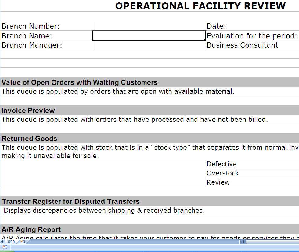 Operations Review | Operational Review | Post Erp Implementation Inside Implementation Report Template