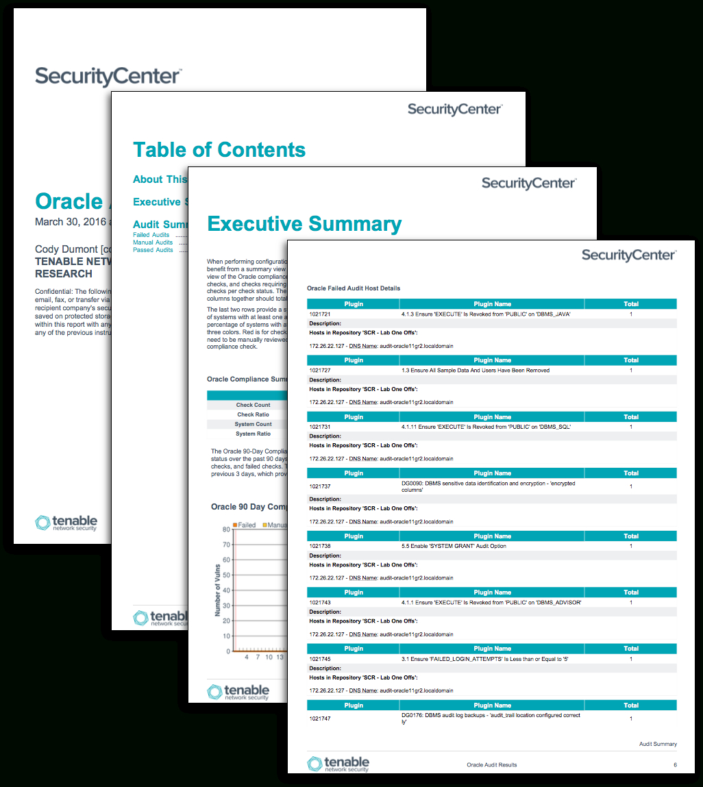 Oracle Audit Results - Sc Report Template | Tenable® Inside Security Audit Report Template