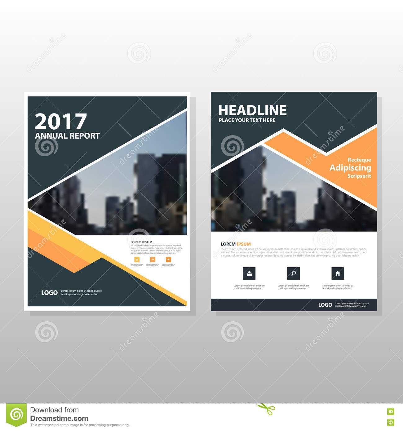 Orange Black Triangle Vector Annual Report Leaflet Brochure Pertaining To Annual Report Template Word Free Download