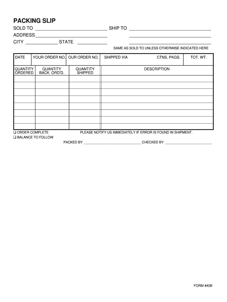 Packing Slip Pdf – Fill Online, Printable, Fillable, Blank Intended For Blank Packing List Template