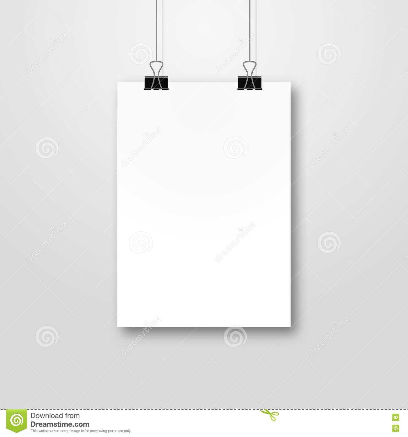 Paper Poster Pockup Design. Paper Sheet Blank Template Within Blank Suitcase Template