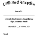 Participation Certificate – 6 Free Templates In Pdf, Word For Certificate Of Participation Template Word