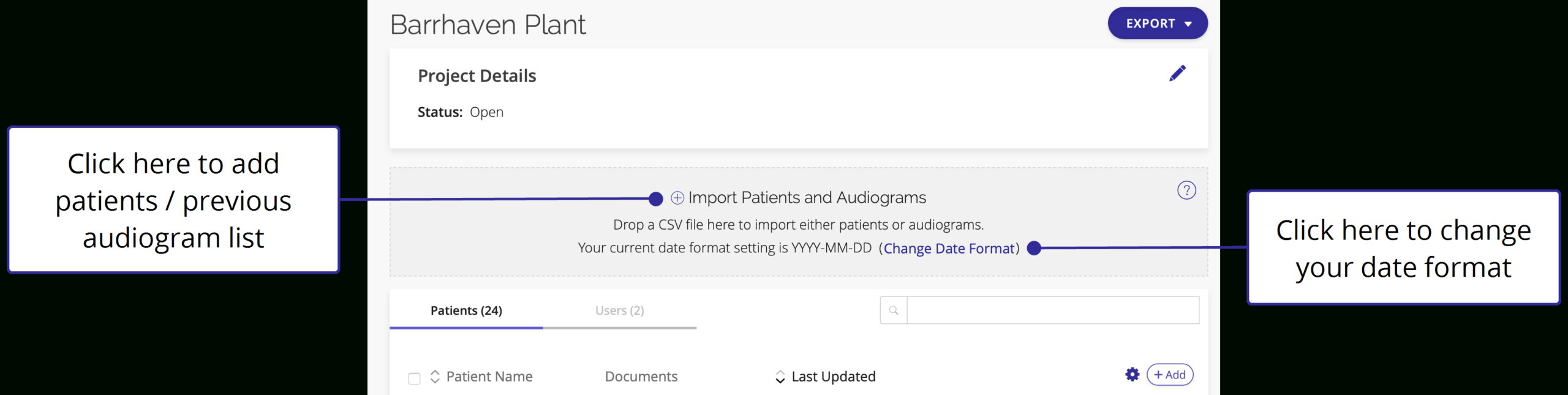 Patient & Audiogram Import Instructions Regarding Blank Audiogram Template Download