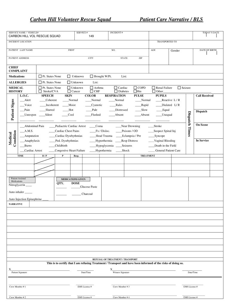 Patient Care Report Template Doc – Fill Online, Printable For Medical Report Template Doc