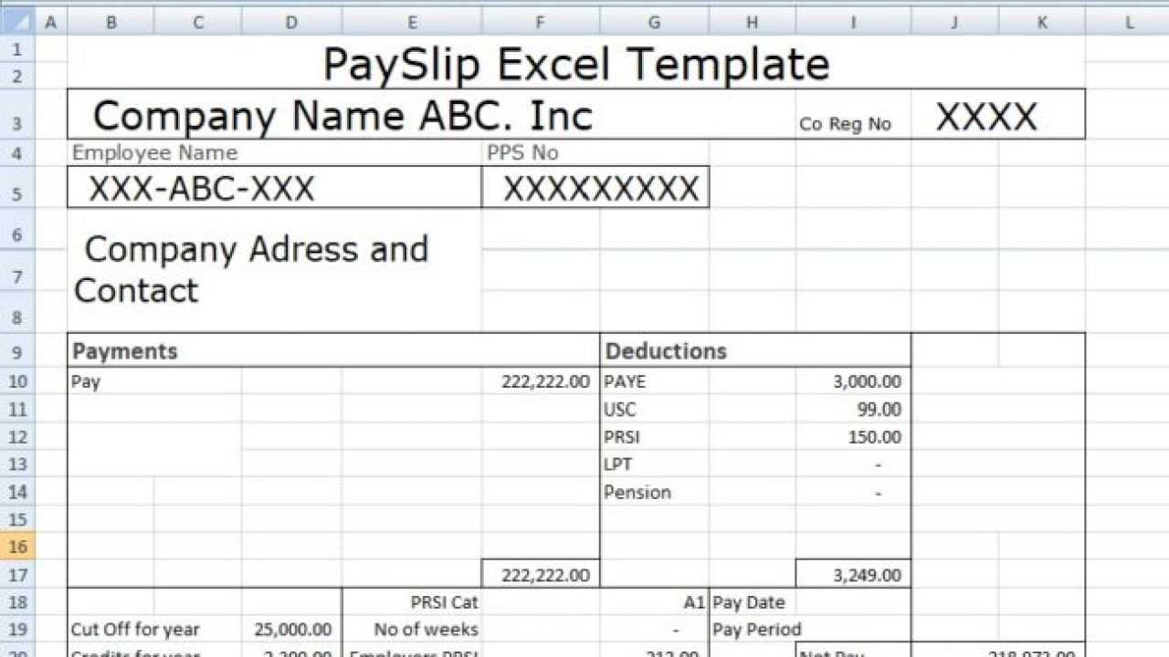 Payslip Template Format In Excel And Word – Microsoft Excel Intended For Blank Payslip Template