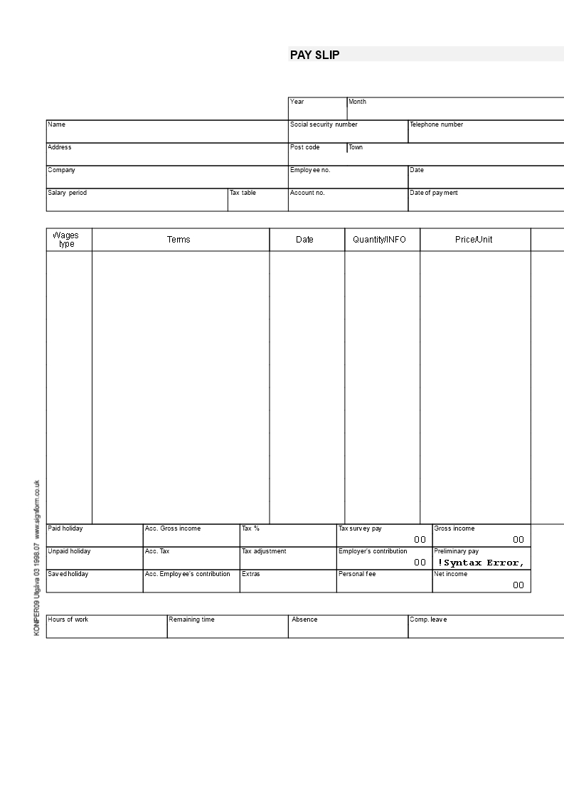 Payslip Template | Templates At Allbusinesstemplates With Regard To Blank Payslip Template