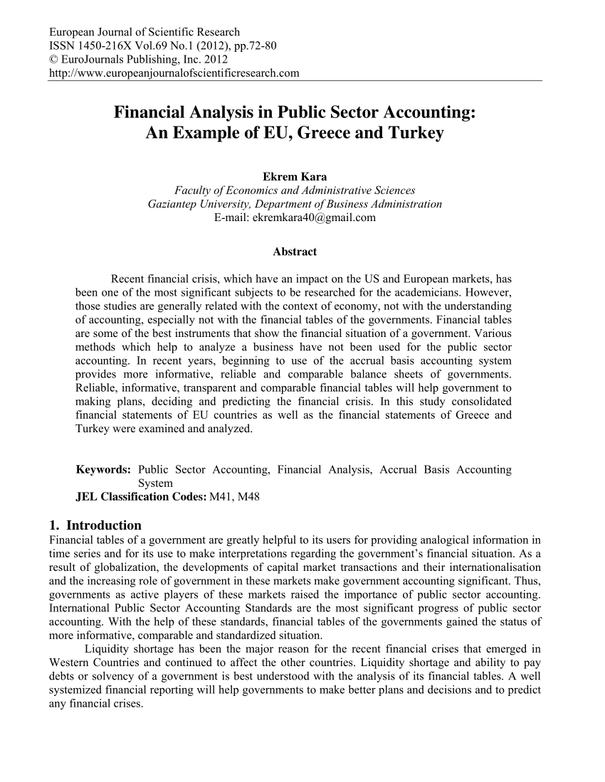 Pdf) Financial Analysis In Public Sector Accounting: An With Credit Analysis Report Template