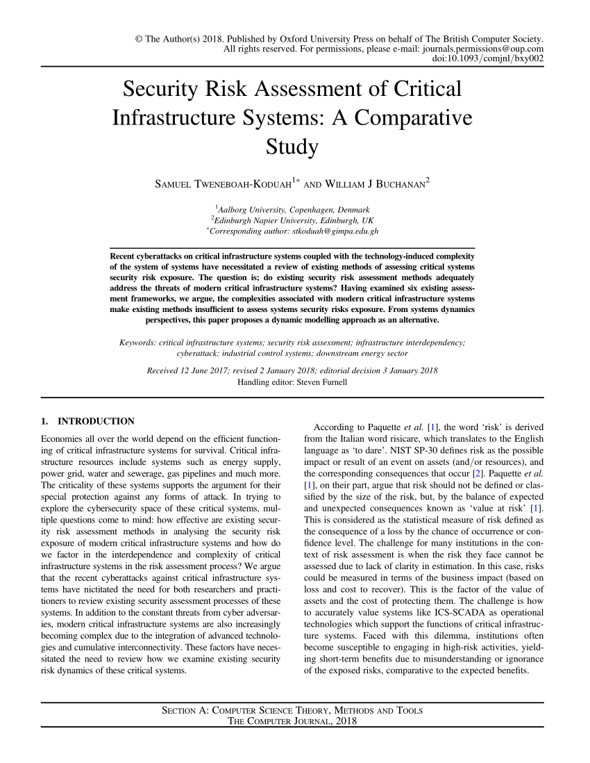 Pdf) Security Risk Assessment Of Critical Infrastructure For Physical Security Risk Assessment Report Template