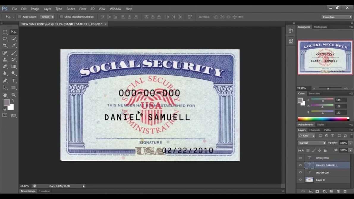 Pdf Social Security Card Template In Blank Social Security Card Template