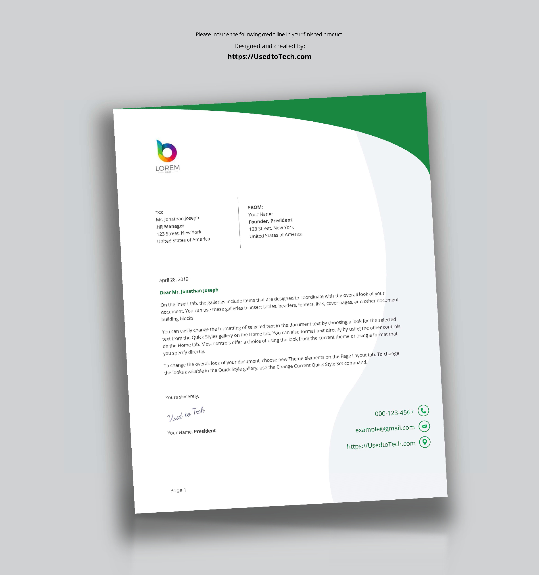 Perfect Letterhead Design In Word Free – Used To Tech Regarding Word Stationery Template Free