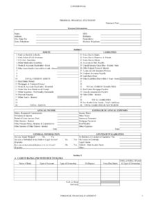 Personal Financial Statement Form - Fill Online, Printable with Blank Personal Financial Statement Template