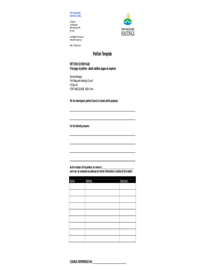 Petition Template – 4 Free Templates In Pdf, Word, Excel For Blank Petition Template