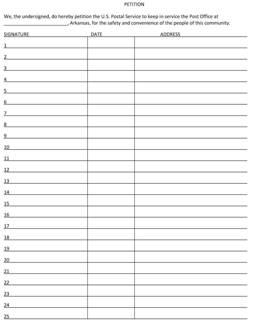 Petition Template To Print