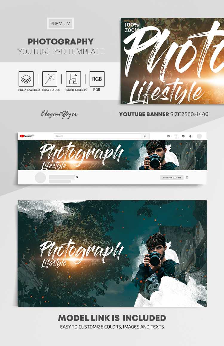 Photography – Youtube Channel Banner Psd Template With Regard To Photography Banner Template