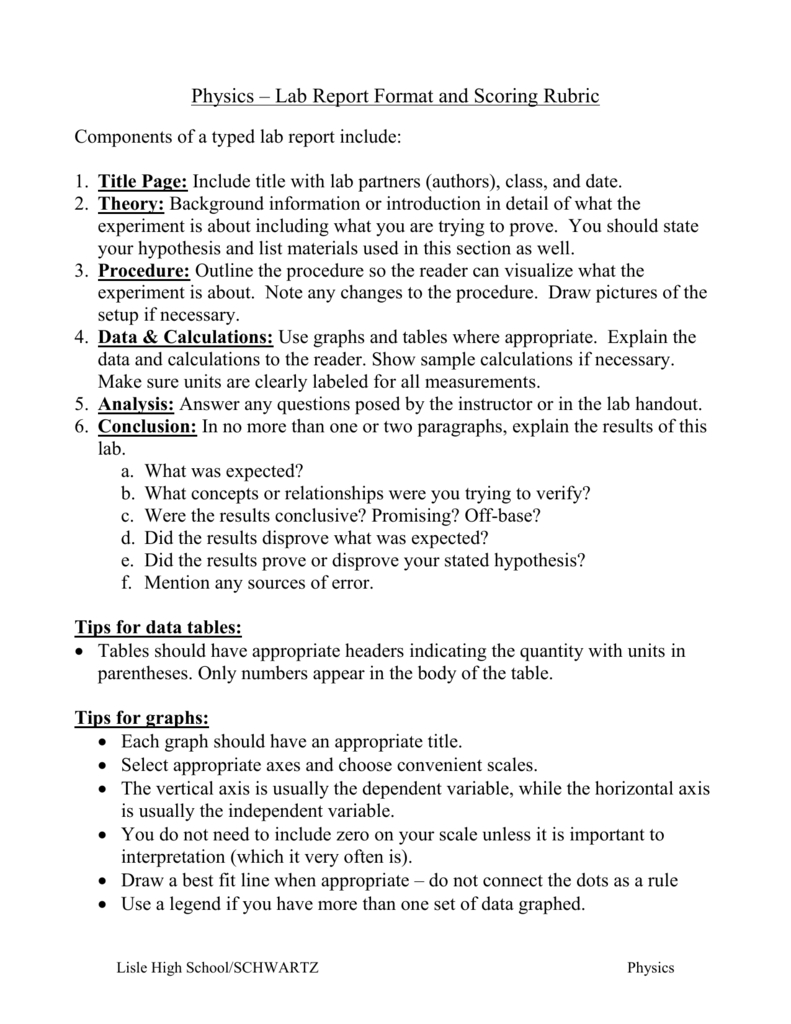 Physics Lab Template – Raptor.redmini.co For Physics Lab With Regard To Physics Lab Report Template