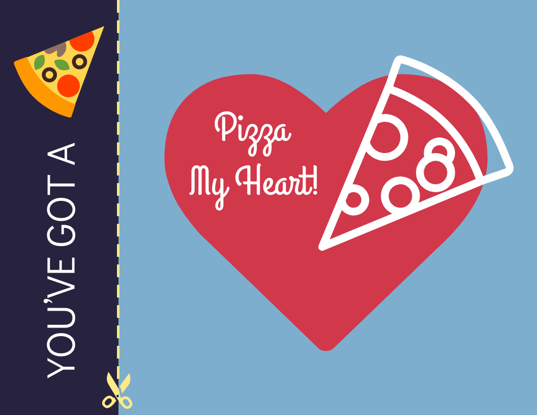 Pizza My Heart Valentine's Day Card Template Throughout Boyfriend Report Card Template