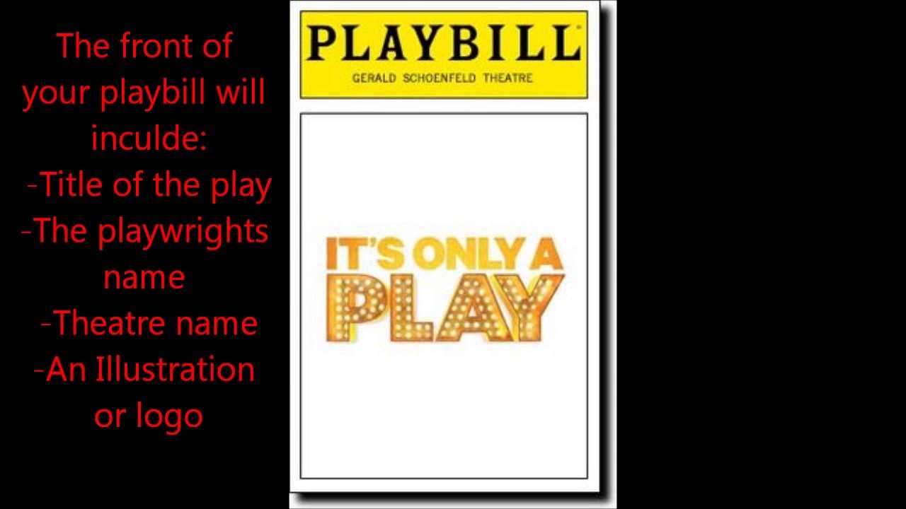 Playbill Project - Youtube For Playbill Template Word