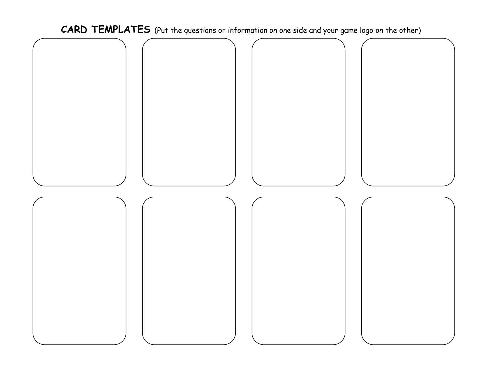 Free Word Card Template