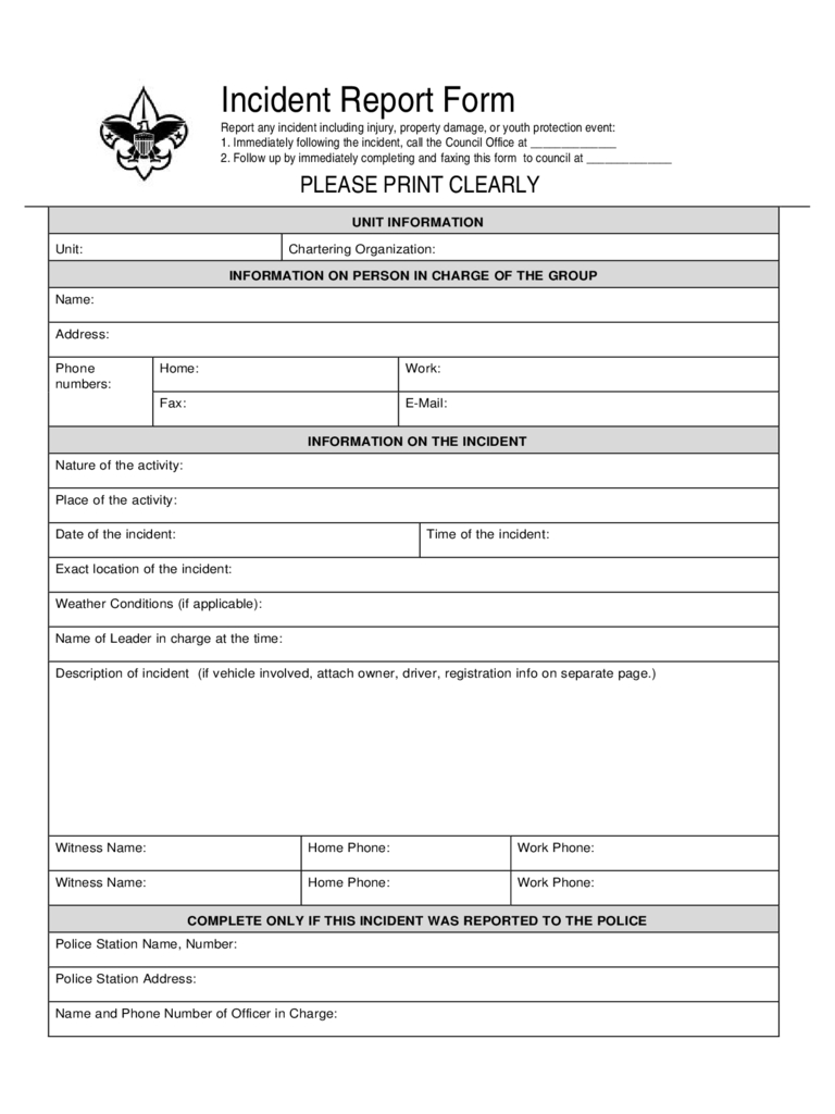 Police Incident Report Form – 3 Free Templates In Pdf, Word Regarding Incident Report Form Template Word