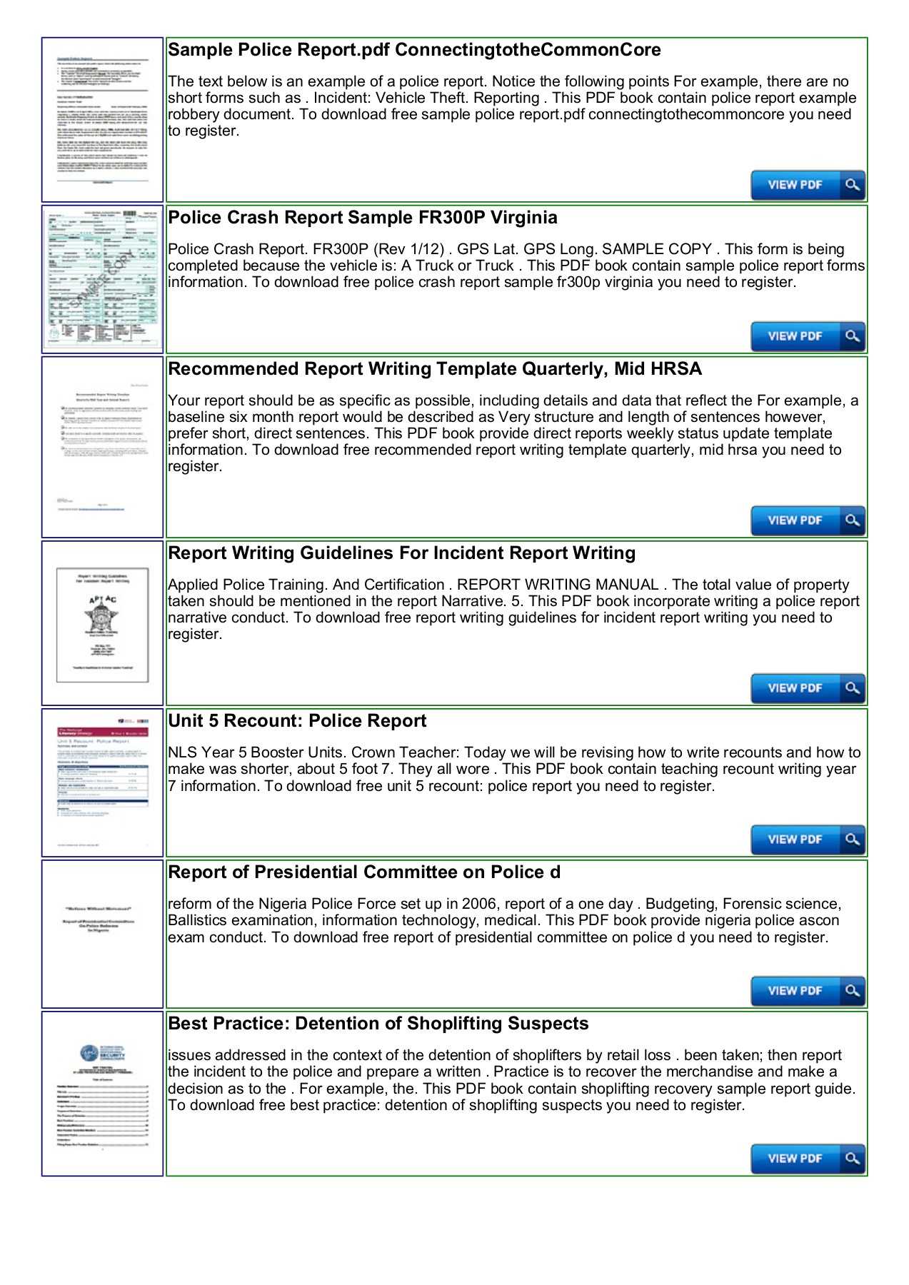 Police Shoplifting Report Writing Template Sample Pages 1 For Police Report Template Pdf