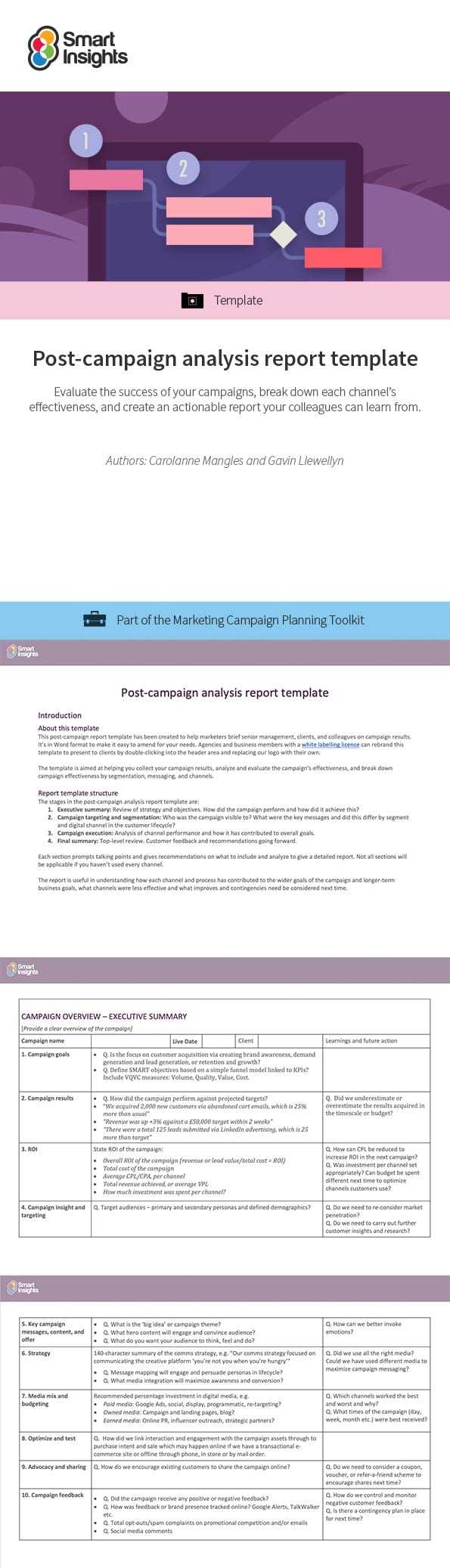 Post Campaign Analysis Report Template | Smart Insights Regarding Post Event Evaluation Report Template