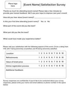 Post-Event Survey Tips And Template - Qgiv Success Center throughout Event Survey Template Word