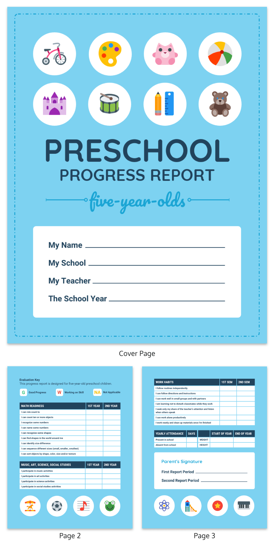 Pre K Progress Report Intended For School Progress Report Template