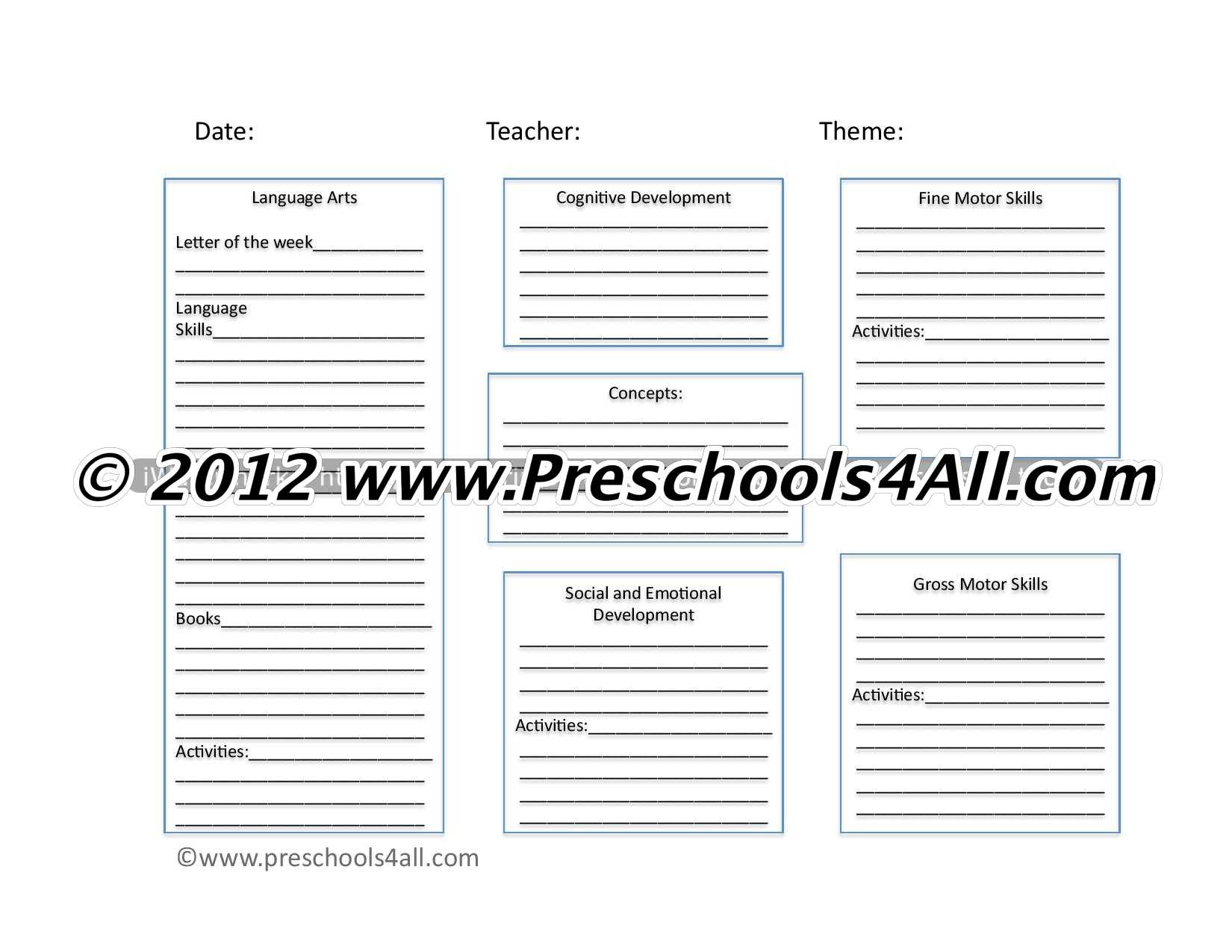 Preschool Lesson Plan Template – Lesson Plan Book Template Inside Teacher Plan Book Template Word